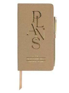 FRINGE STUDIO NWT Faux Leather Weekly Planner & Pen Set 3.63" × 6.88" Beige